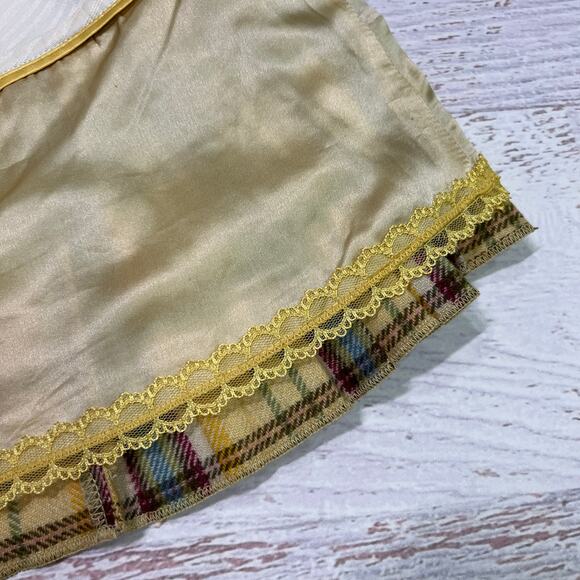 Vintage Abercrombie & Fitch Yellow Plaid Pleated Mini Skirt SIZE 6 Y2K Clueless - Picture 6 of 14